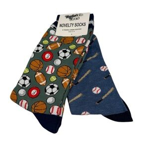 Twisted Toes Crew Socks Mens 8-13 NEW 2 Pair Sports Football Baseball Golf